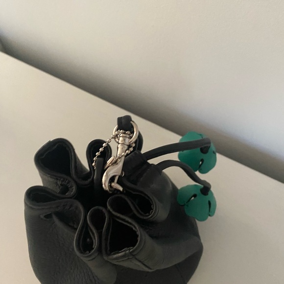 COACH PETAL Mini Bag Coach Black Drawstring Pouch Pink Wristlet. - Picture 4 of 9